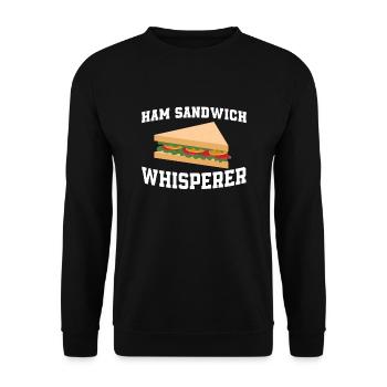 Chuchoteur de sandwich au jambon - Sweat-shirt Unisexe - noir - Devant - Alina (178cm) & Michal (187cm)
