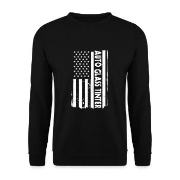 USA Flag Car Glass Tinter - Unisex Sweatshirt - black - Front - Alina (178cm) & Michal (187cm)
