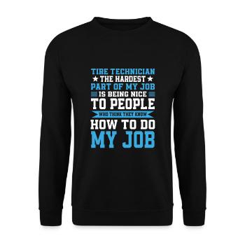 Tyre Technician - Unisex Sweatshirt - black - Front - Alina (178cm) & Michal (187cm)