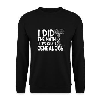Funny Family Tree Research Gift - Unisex Sweatshirt - black - Front - Alina (178cm) & Michal (187cm)