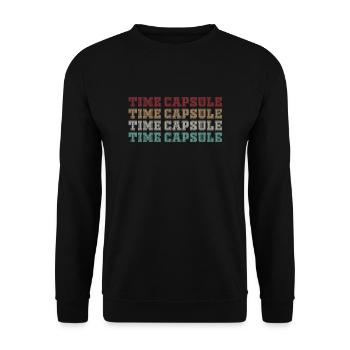 Time Capsule Font Design - Unisex Sweatshirt - black - Front - Alina (178cm) & Michal (187cm)