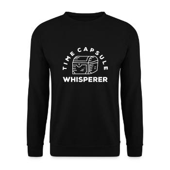 Zeitkapselflüsterer - Unisex Pullover - Schwarz - Vorne - Alina (178cm) & Michal (187cm)