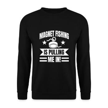 Pêche magnétique - Sweat-shirt Unisexe - noir - Devant - Alina (178cm) & Michal (187cm)