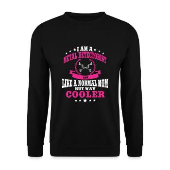 Funny Detectorists Mama - Unisex Sweatshirt - black - Front - Alina (178cm) & Michal (187cm)