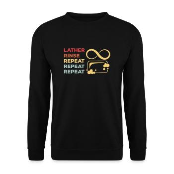 Funny soap maker design - Unisex Sweatshirt - black - Front - Alina (178cm) & Michal (187cm)