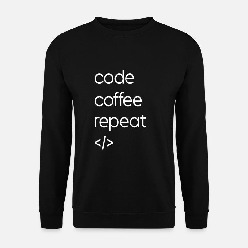 Code Kaffee Wiederholung - Unisex Pullover - Schwarz
