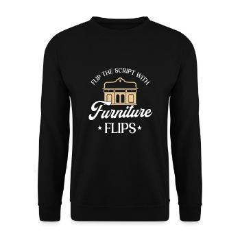 Conception de retournement de meubles - Sweat-shirt Unisexe - noir - Devant - Alina (178cm) & Michal (187cm)