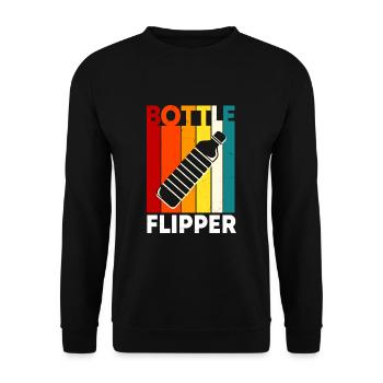 Retro Bottle Flipper - Unisex Pullover - Schwarz - Vorne - Alina (178cm) & Michal (187cm)
