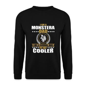 Monstera Papa for gardeners and men - Unisex Sweatshirt - black - Front - Alina (178cm) & Michal (187cm)