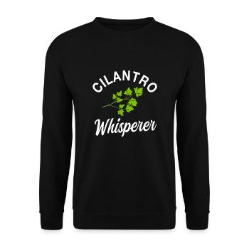 Coriander Whisperer T-shirt - Unisex Sweatshirt - black - Front - Alina (178cm) & Michal (187cm)
