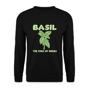 Basil King of Herbs - Unisex Sweatshirt - black - Front - Alina (178cm) & Michal (187cm)