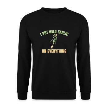 Drôle de dicton d’ail sauvage - Sweat-shirt Unisexe - noir - Devant - Alina (178cm) & Michal (187cm)