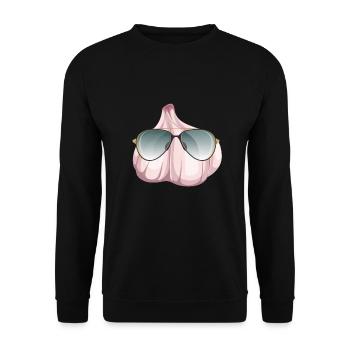 Garlic with shades - Unisex Sweatshirt - black - Front - Alina (178cm) & Michal (187cm)