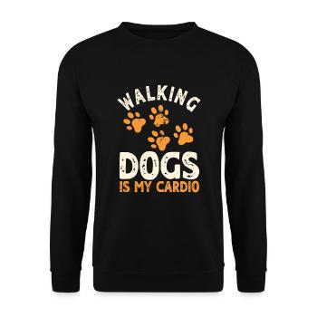 Lustiger Hundeausführer - Unisex Pullover - Schwarz - Vorne - Alina (178cm) & Michal (187cm)