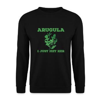 Rucola Ich Habe Sie Gerade Kennengelernt - Unisex Pullover - Schwarz - Vorne - Alina (178cm) & Michal (187cm)