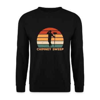 Retro Chimney Sweep Design - Unisex Sweatshirt - black - Front - Alina (178cm) & Michal (187cm)