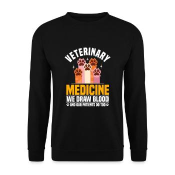 Funny Veterinary T-shirt - Unisex Sweatshirt - black - Front - Alina (178cm) & Michal (187cm)