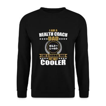 Health Coach Papa - Unisex Sweatshirt - black - Front - Alina (178cm) & Michal (187cm)