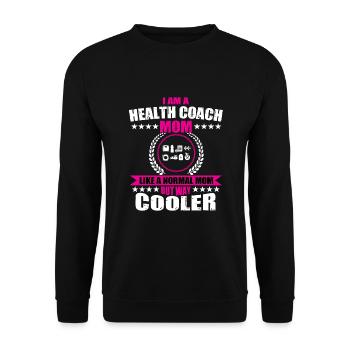 Health Coach Mom - Unisex Sweatshirt - black - Front - Alina (178cm) & Michal (187cm)