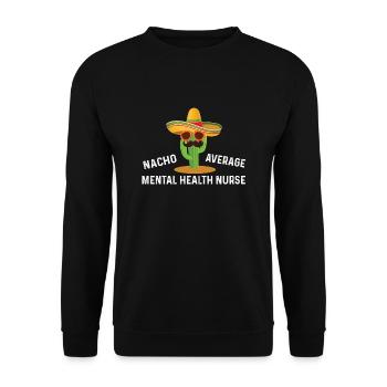 Nacho Average Mental Health - Unisex Sweatshirt - black - Front - Alina (178cm) & Michal (187cm)