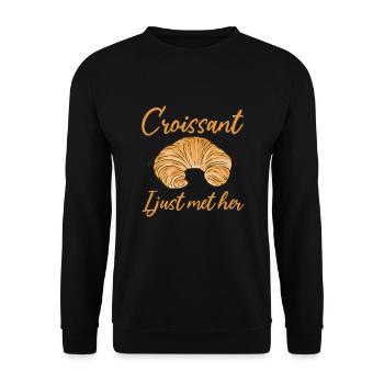 Drôle de design de croissant - Sweat-shirt Unisexe - noir - Devant - Alina (178cm) & Michal (187cm)