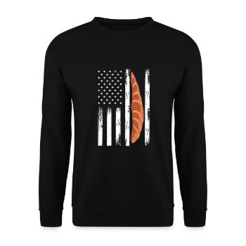 Tenue de croissant américain - Sweat-shirt Unisexe - noir - Devant - Alina (178cm) & Michal (187cm)