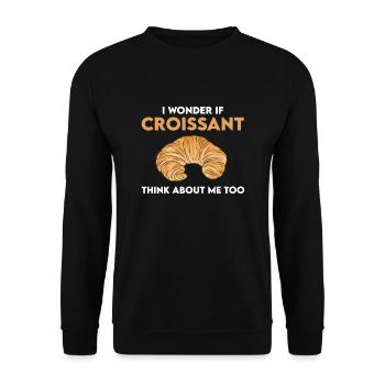 Drôle de design de croissant - Sweat-shirt Unisexe - noir - Devant - Alina (178cm) & Michal (187cm)