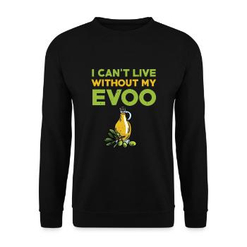 Huile d’olive vierge Evoo - Sweat-shirt Unisexe - noir - Devant - Alina (178cm) & Michal (187cm)