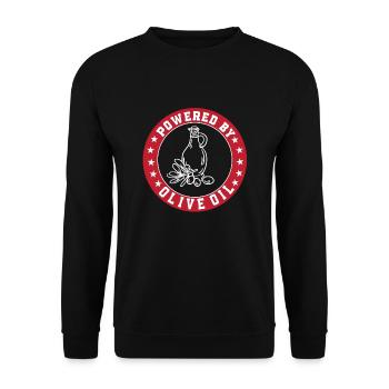 Powered by olive oil - Unisex Sweatshirt - black - Front - Alina (178cm) & Michal (187cm)