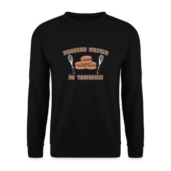 Macaron Master in Training - Unisex Sweatshirt - black - Front - Alina (178cm) & Michal (187cm)