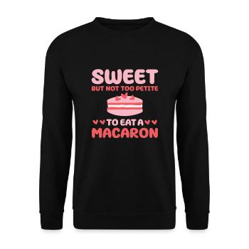 Cadeau d’amoureux de macarons sucrés - Sweat-shirt Unisexe - noir - Devant - Alina (178cm) & Michal (187cm)
