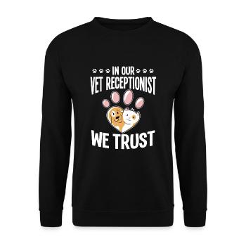 Cadeau de réceptionniste vétérinaire mignon - Sweat-shirt Unisexe - noir - Devant - Alina (178cm) & Michal (187cm)