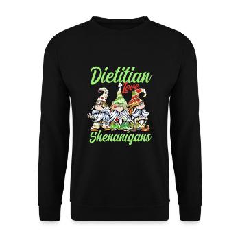 Funny Nutritionists St. Patrick's Day Dwarfs - Unisex Sweatshirt - black - Front - Alina (178cm) & Michal (187cm)