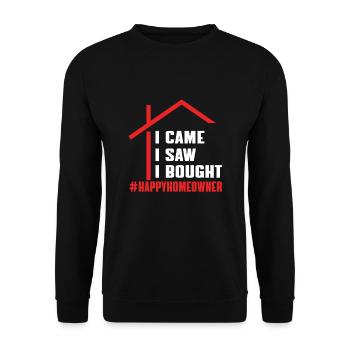 Homeowner Housewarming Party Gift - Unisex Sweatshirt - black - Front - Alina (178cm) & Michal (187cm)
