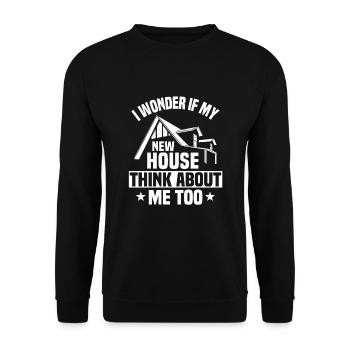Drôle de citation de propriétaire pour la pendaison de crémaillère - Sweat-shirt Unisexe - noir - Devant - Alina (178cm) & Michal (187cm)