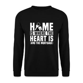 Lustiger Hausbesitzer Spruch - Unisex Pullover - Schwarz - Vorne - Alina (178cm) & Michal (187cm)