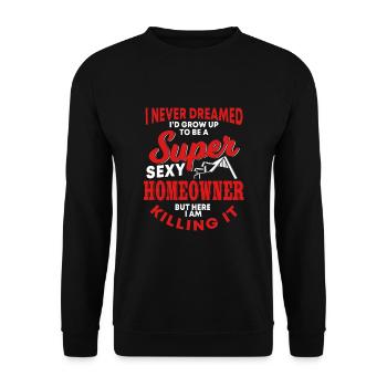 Drôle de propriétaire disant - Sweat-shirt Unisexe - noir - Devant - Alina (178cm) & Michal (187cm)