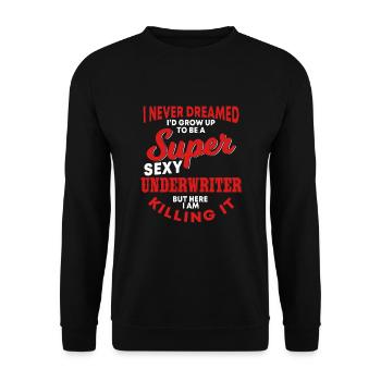 Funny Underwriter Shirt - Unisex Sweatshirt - black - Front - Alina (178cm) & Michal (187cm)