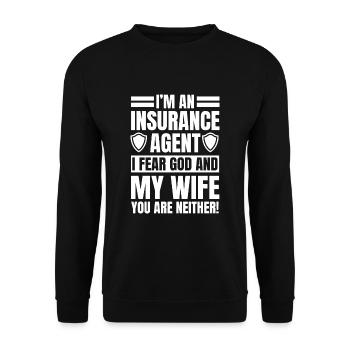 Insurance agent - Unisex Sweatshirt - black - Front - Alina (178cm) & Michal (187cm)