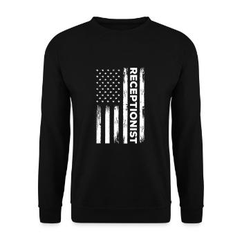 American Receptionist Outfit USA - Sweat-shirt Unisexe - noir - Devant - Alina (178cm) & Michal (187cm)