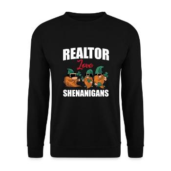Immobilier St. Patrick’s Day Shenanigans Gnome - Sweat-shirt Unisexe - noir - Devant - Alina (178cm) & Michal (187cm)