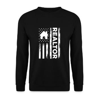 American Realtor Hemd USA - Unisex Pullover - Schwarz - Vorne - Alina (178cm) & Michal (187cm)