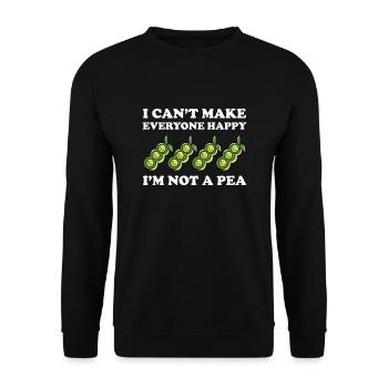 Funny pea saying - Unisex Sweatshirt - black - Front - Alina (178cm) & Michal (187cm)