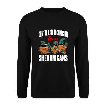 Assistant de laboratoire dentaire Manigances de la Saint-Patrick - Sweat-shirt Unisexe - noir - Devant - Alina (178cm) & Michal (187cm)