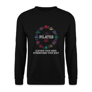 Pilates says mandala - Unisex Sweatshirt - black - Front - Alina (178cm) & Michal (187cm)