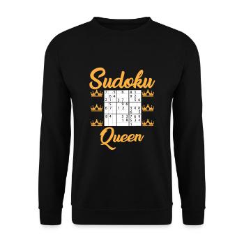 Sudoku Königin - Unisex Pullover - Schwarz - Vorne - Alina (178cm) & Michal (187cm)