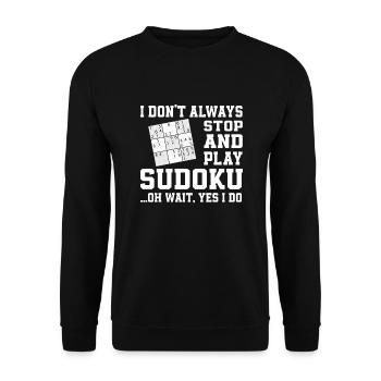 Lustiger Sudoku Liebhaber - Unisex Pullover - Schwarz - Vorne - Alina (178cm) & Michal (187cm)