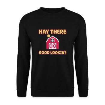 Funny barn proverb - Unisex Sweatshirt - black - Front - Alina (178cm) & Michal (187cm)