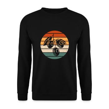 Rétro Green Olive Design - Sweat-shirt Unisexe - noir - Devant - Alina (178cm) & Michal (187cm)
