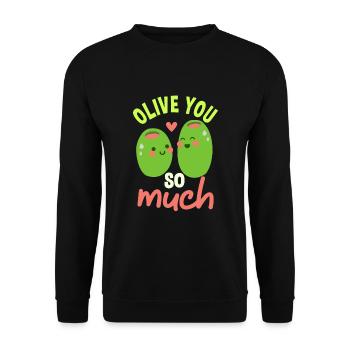 Olive you so much pair shirt - Unisex Sweatshirt - black - Front - Alina (178cm) & Michal (187cm)